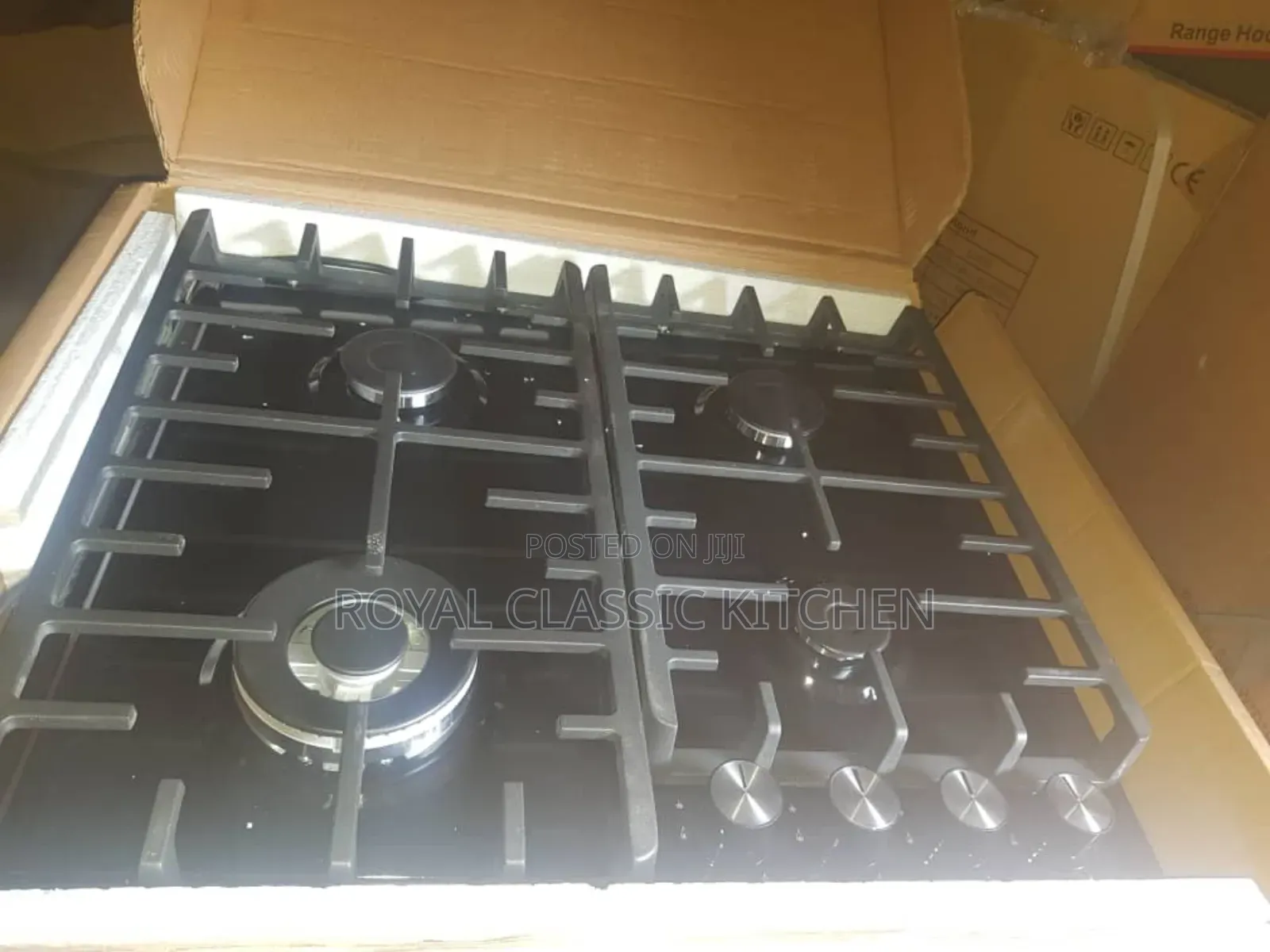Built in Black Steel Gas Hob