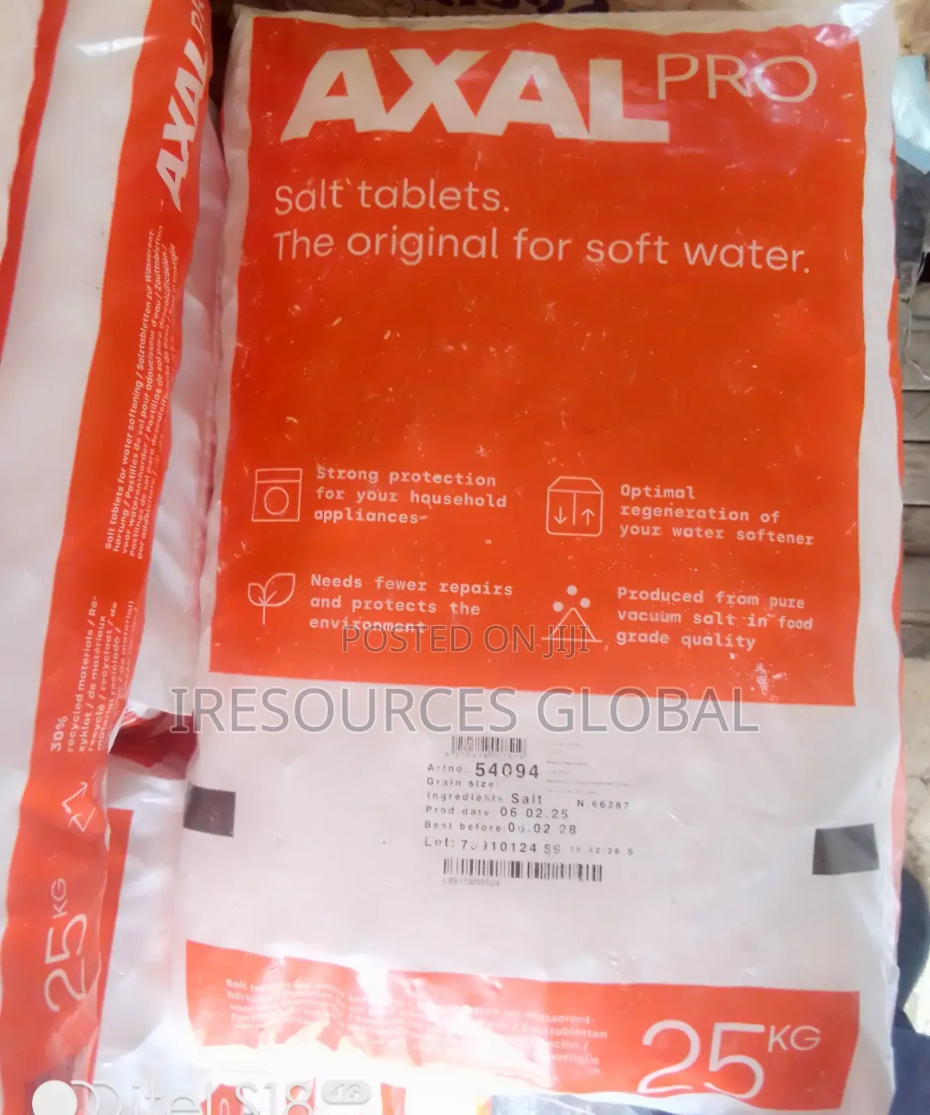 Industrial Salt Tablets (Axal Pro) 25kg