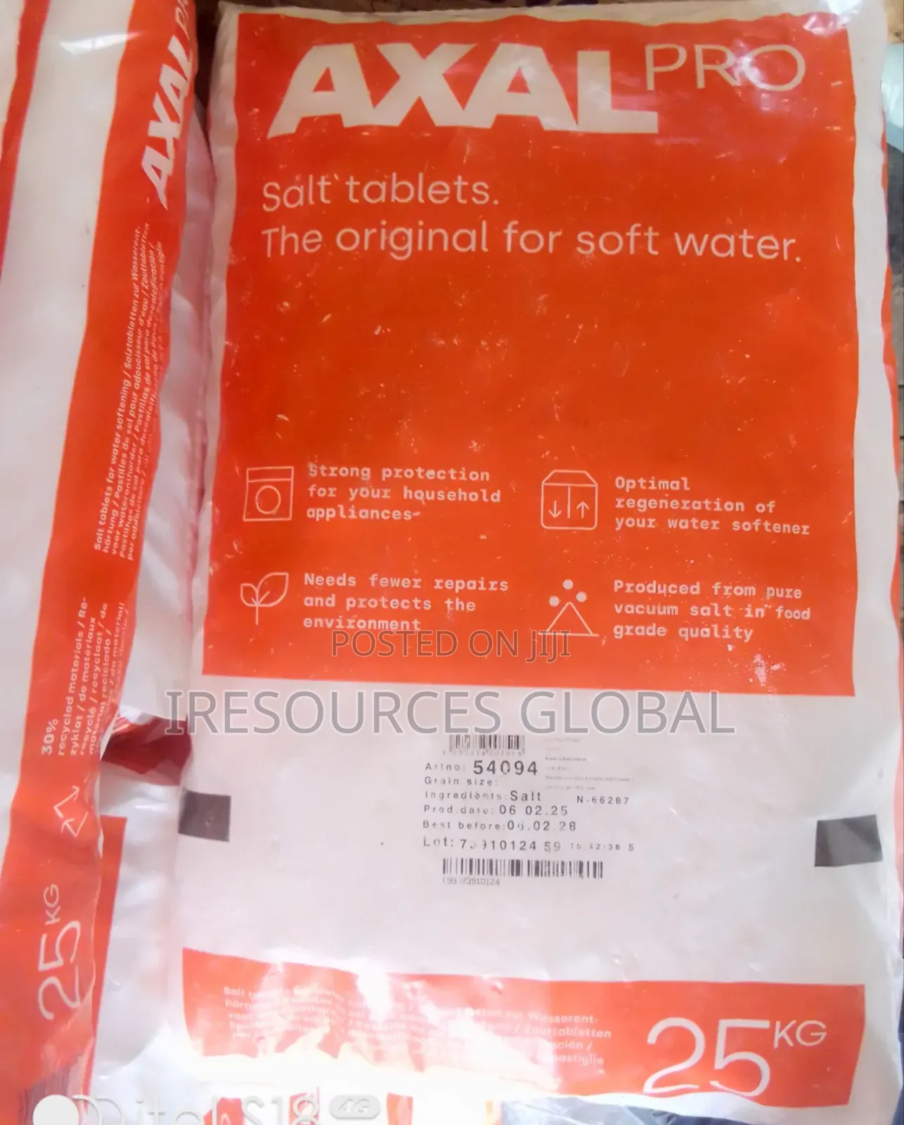 Industrial Salt Tablets (Axal Pro) 25kg