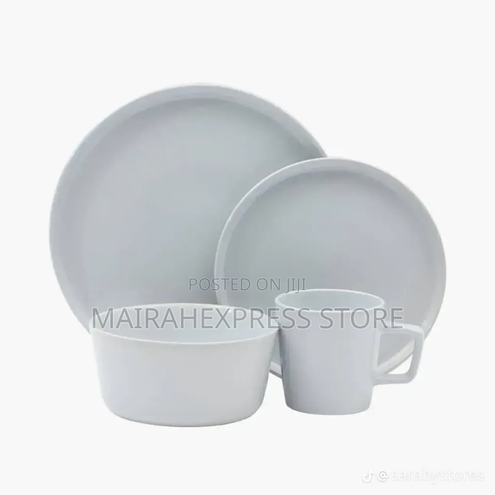 16pcs White Luxury Stoneware Dinner Set