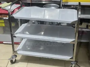 3-Tier Stainless Steel Food Service Trolley With Wheels