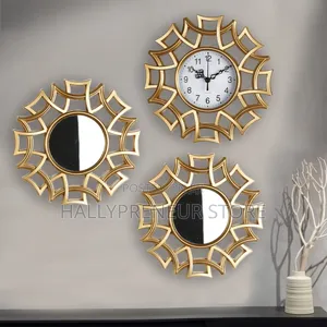 3 in 1 Wall Clock Set Wall Decorations Mirror