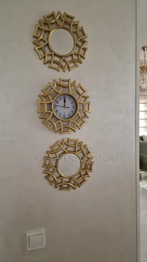 3 in 1 Wall Clock Set Wall Decorations Mirror