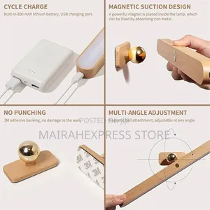 Led Wooden Bar Wall Lamp With Touch Control