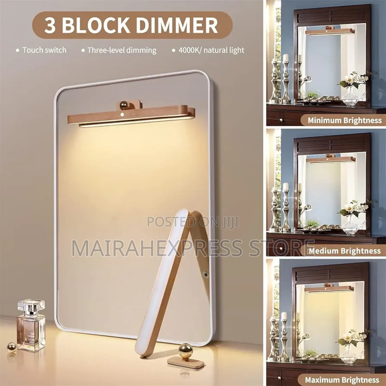 Led Wooden Bar Wall Lamp With Touch Control