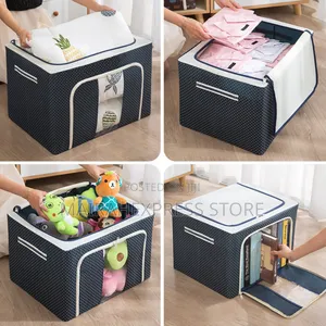 100ltr Dual Zip Clothes/Garment/Blanket Foldable Storage Box