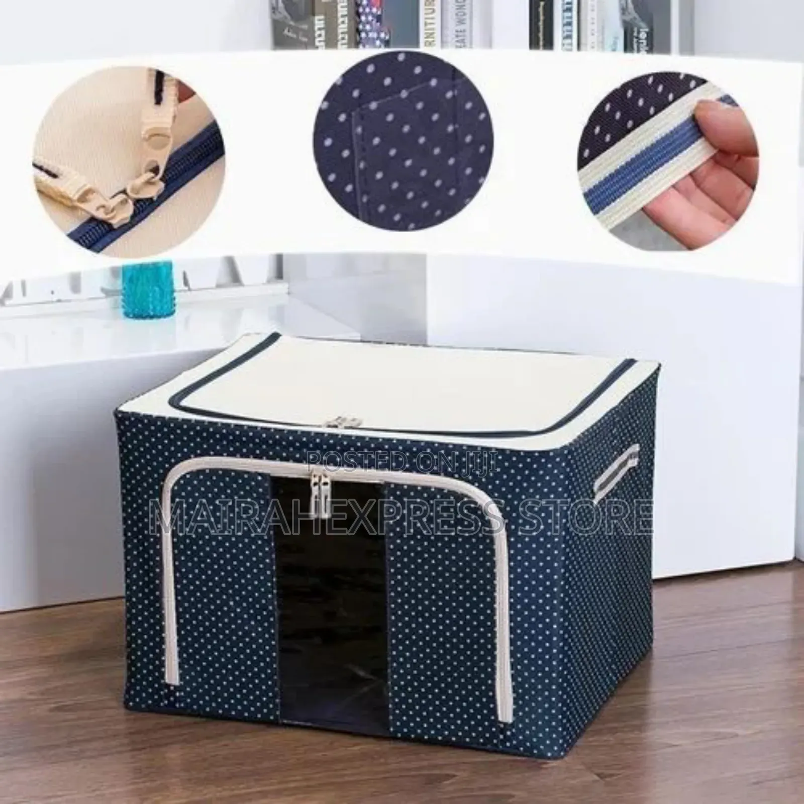 100ltr Dual Zip Clothes/Garment/Blanket Foldable Storage Box