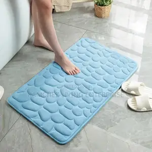 3 Piece Bath Mat Set With Memory Foam Non Slip