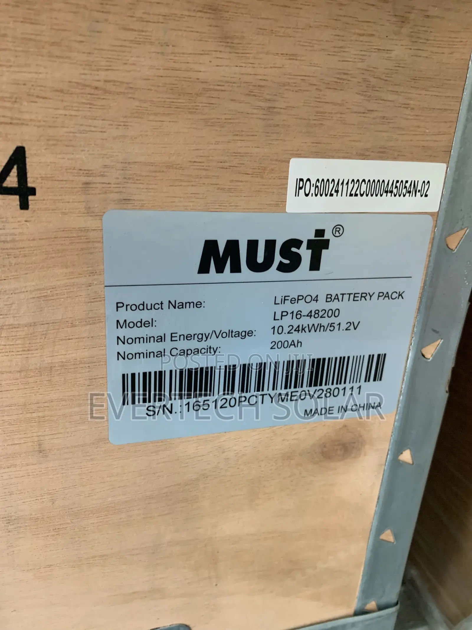 10kwhs Must Lithium Ion Battery 51.2v