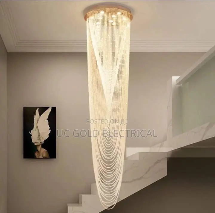 Stair Chandelier Modern Minimalist Duplex Villa Building Mid