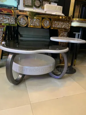 Stylish Glass Top Center Table With Stool