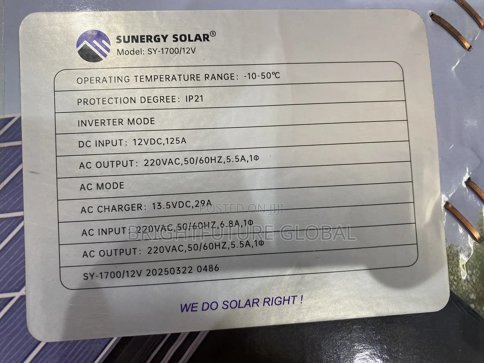 Sunergy 1.7kva Inverter