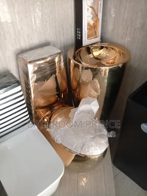 Executive Gold Water Closet With Freestand Basin