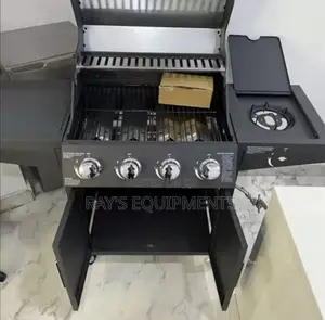 4 Burner Barbeque Grill + 1 Cooker With Under Cabinet