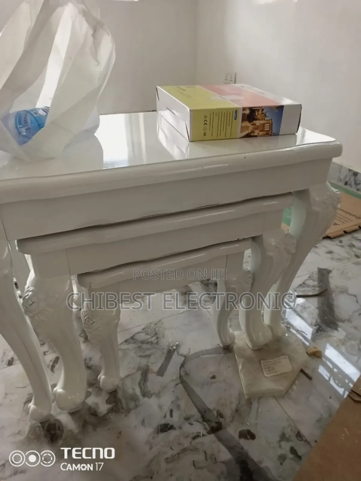 3 in 1 Side Table in White