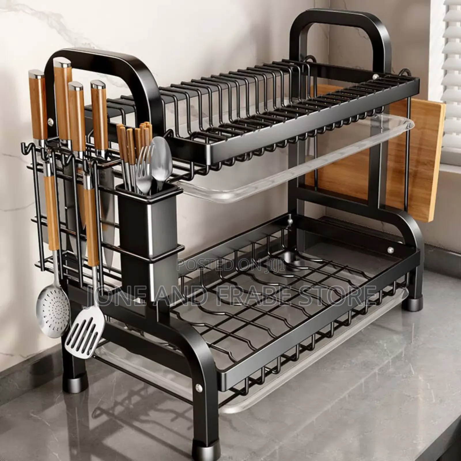 2 Layers/Tiers Plate Rack Drainage With Accessories