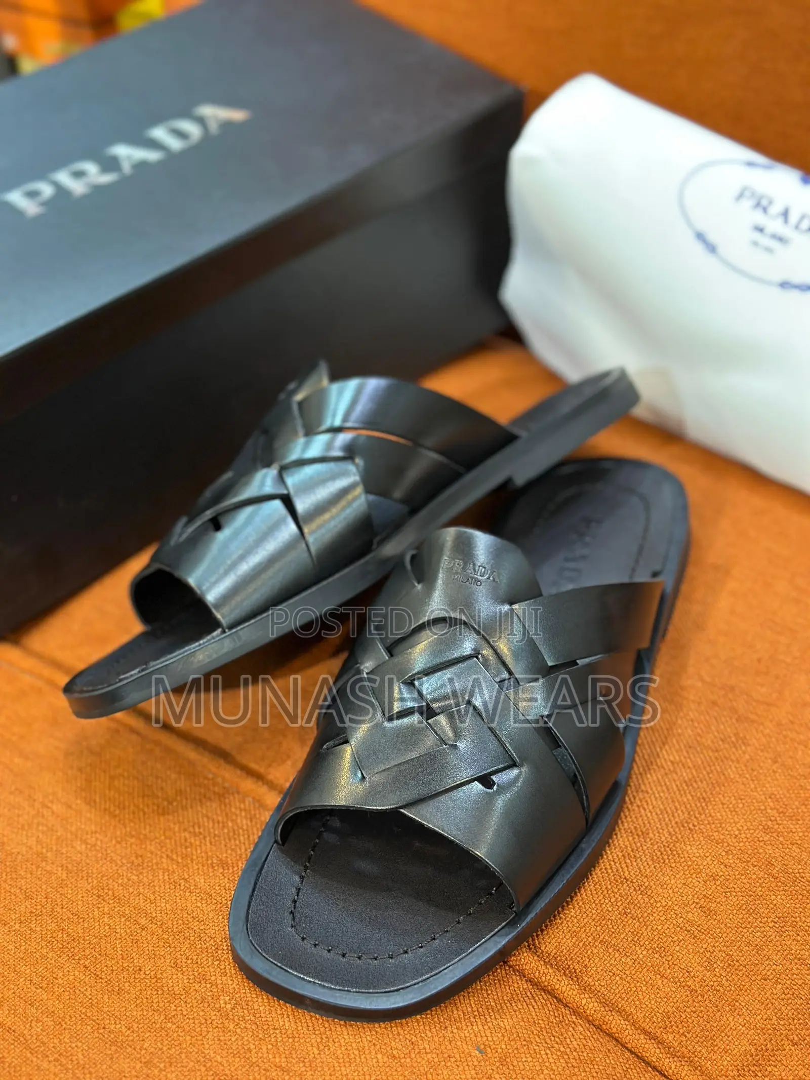 Original Leather Prada Slipers