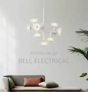 White Italian Geometric Chandelier