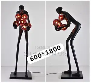 Humanoid Statue Sculpture Floor Lamp Long