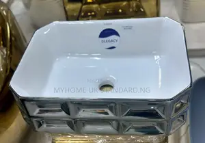 Saffron White and Silver Table Top Art Basin