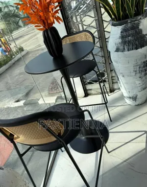 Black 2 Seater Bar Table and Chairs Set