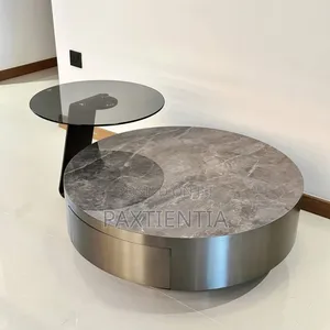 Marble and Glass Two Step Center Table