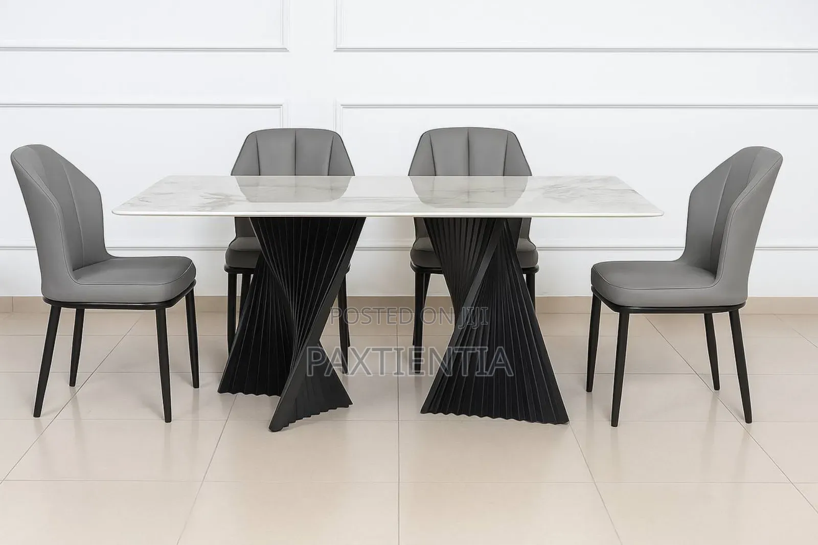 Wave Pattern 6 Seater Dining Set