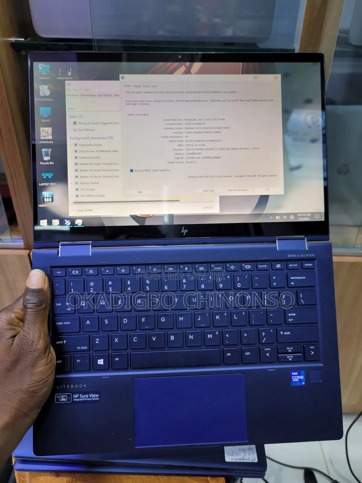 Laptop HP Elite Dragonfly G2 16GB Intel Core i7 SSD 512GB