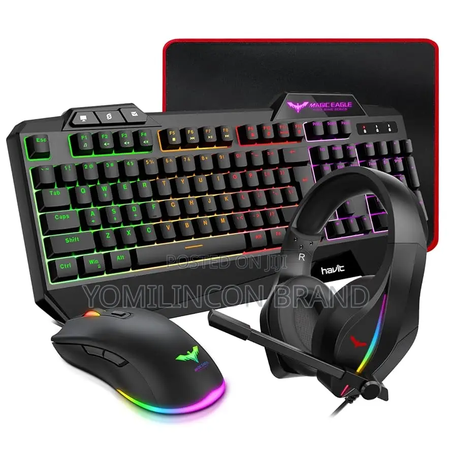 Havit Gaming Keyboard Mouse Headset Mouse Pad Kit,