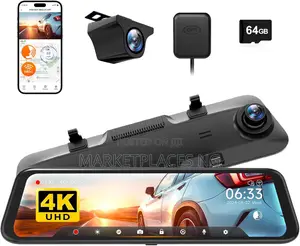 Wolfbox G850 12" Mirror Dash Cam With Voice Control GPS