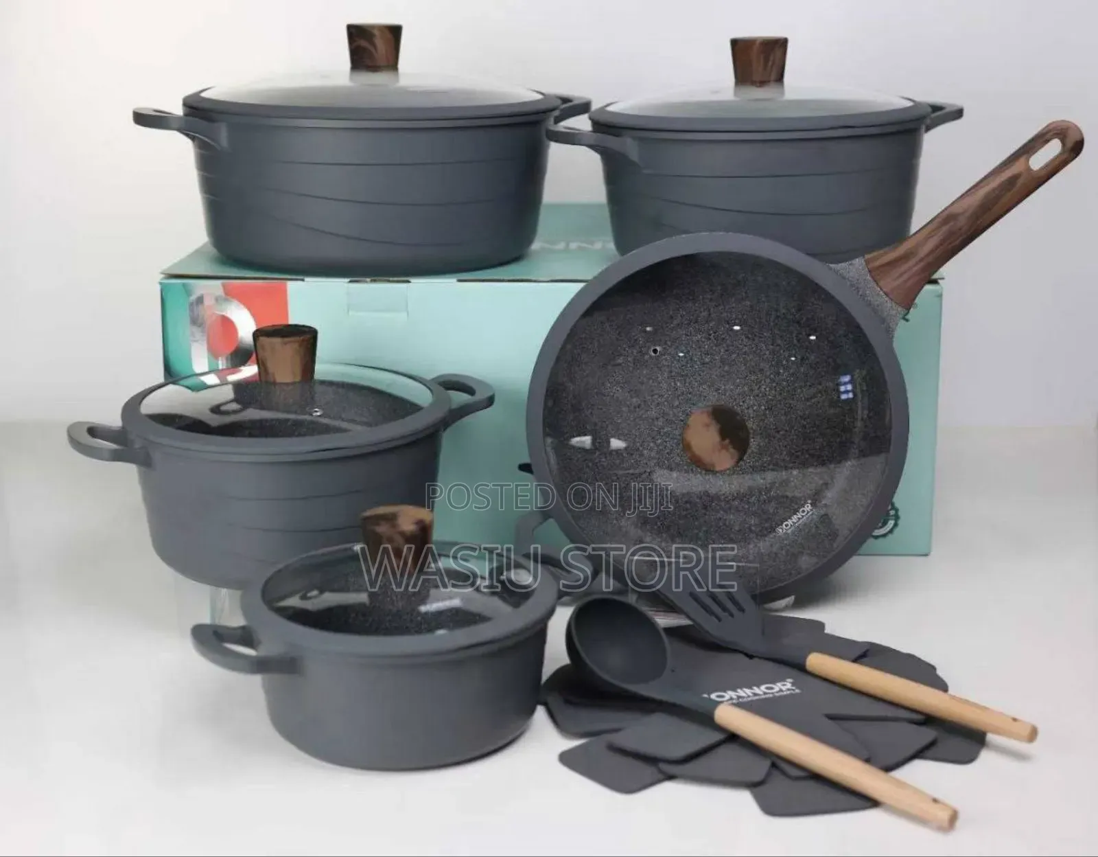 Donnor 15-Piece Non-Stick Granite Cookware Set.