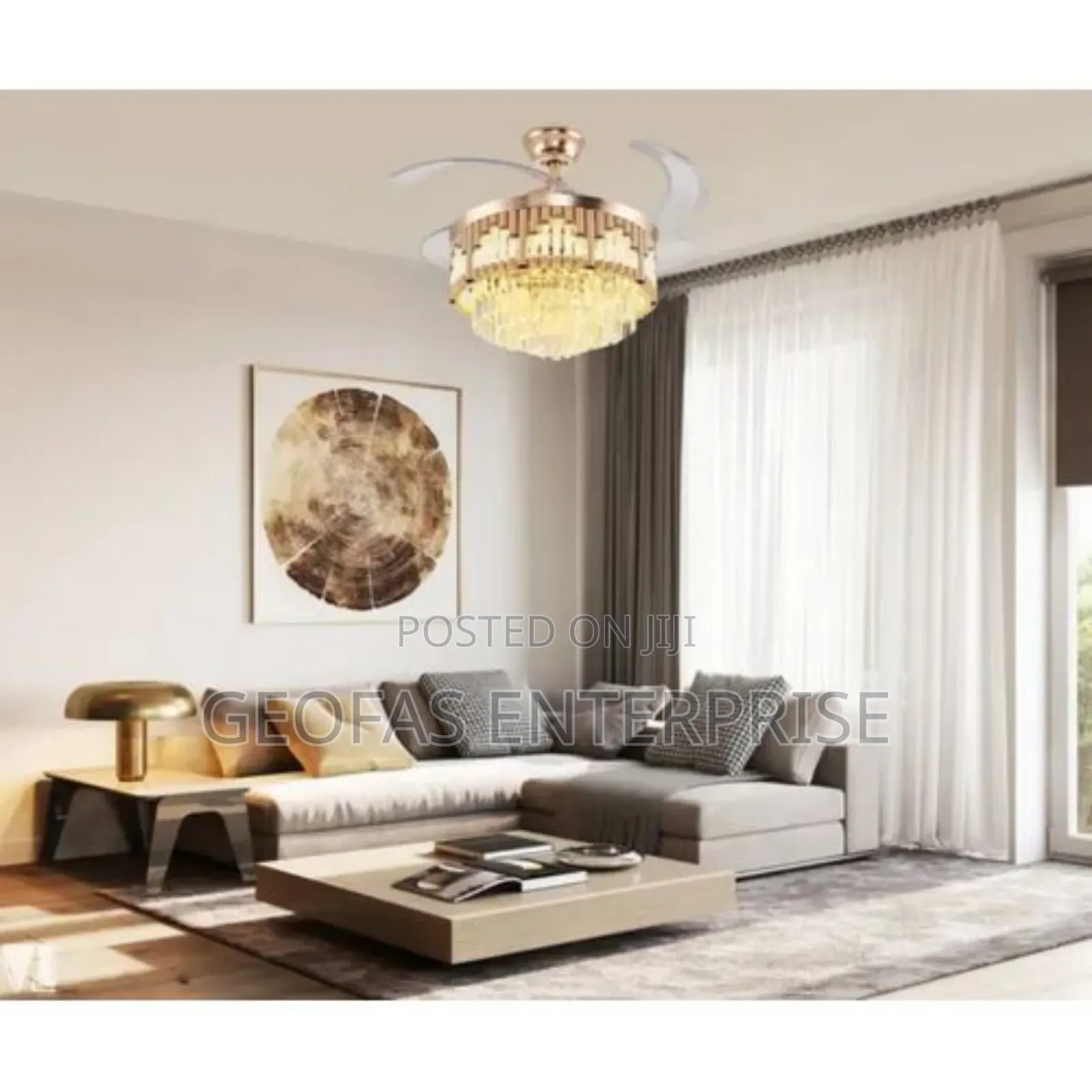 Luxury Crystal Ceiling Fan Chandelier With Remote Control