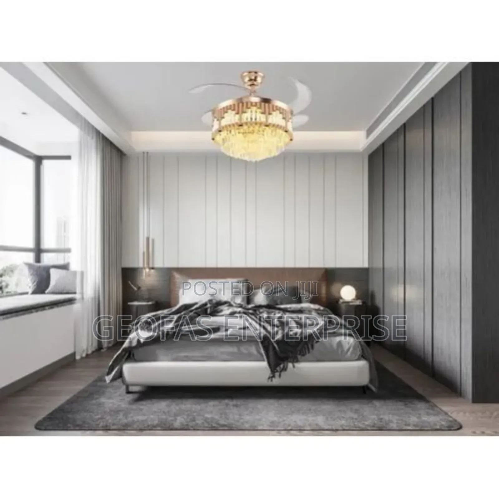 Luxury Crystal Ceiling Fan Chandelier With Remote Control