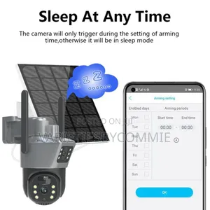 V380 Double-Lens 4g Solar CCTV Camera With Memory Cart