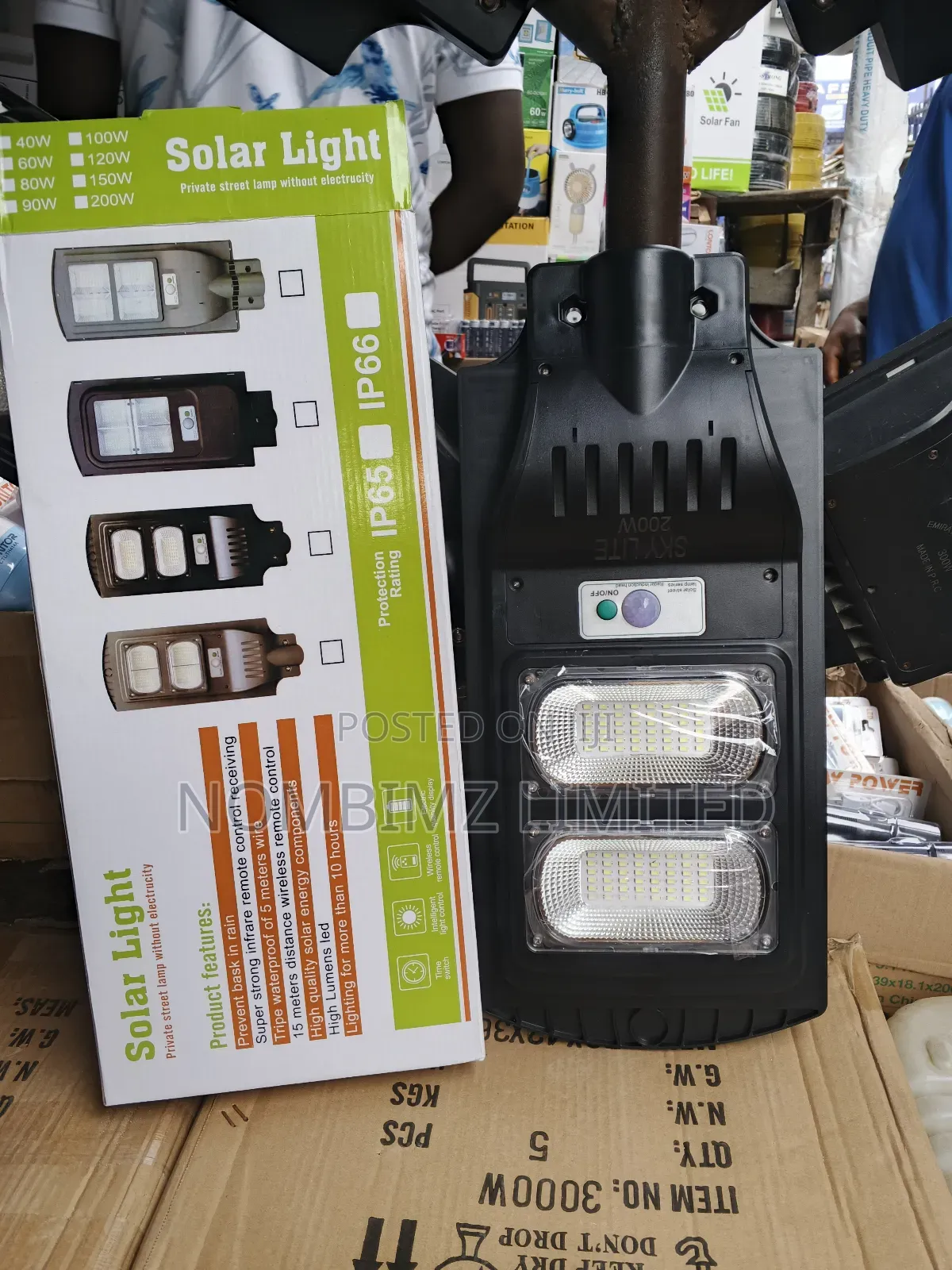 200w All in Solar Street Led Super Bright Security Light
