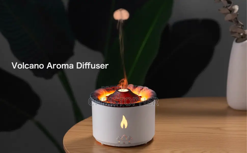 Oil Diffuser With Flame Light Cool Mist Humidifier