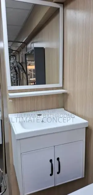 50cm White Suspended Dinning Cabinet With Mirror