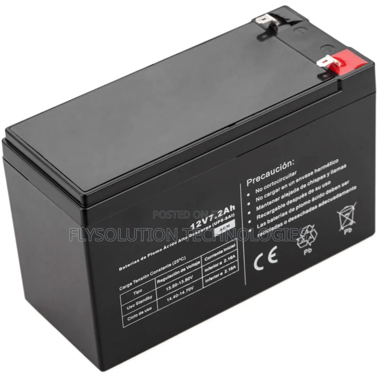 Tireless Rechargeable Ups Battery 12v7.2ahs