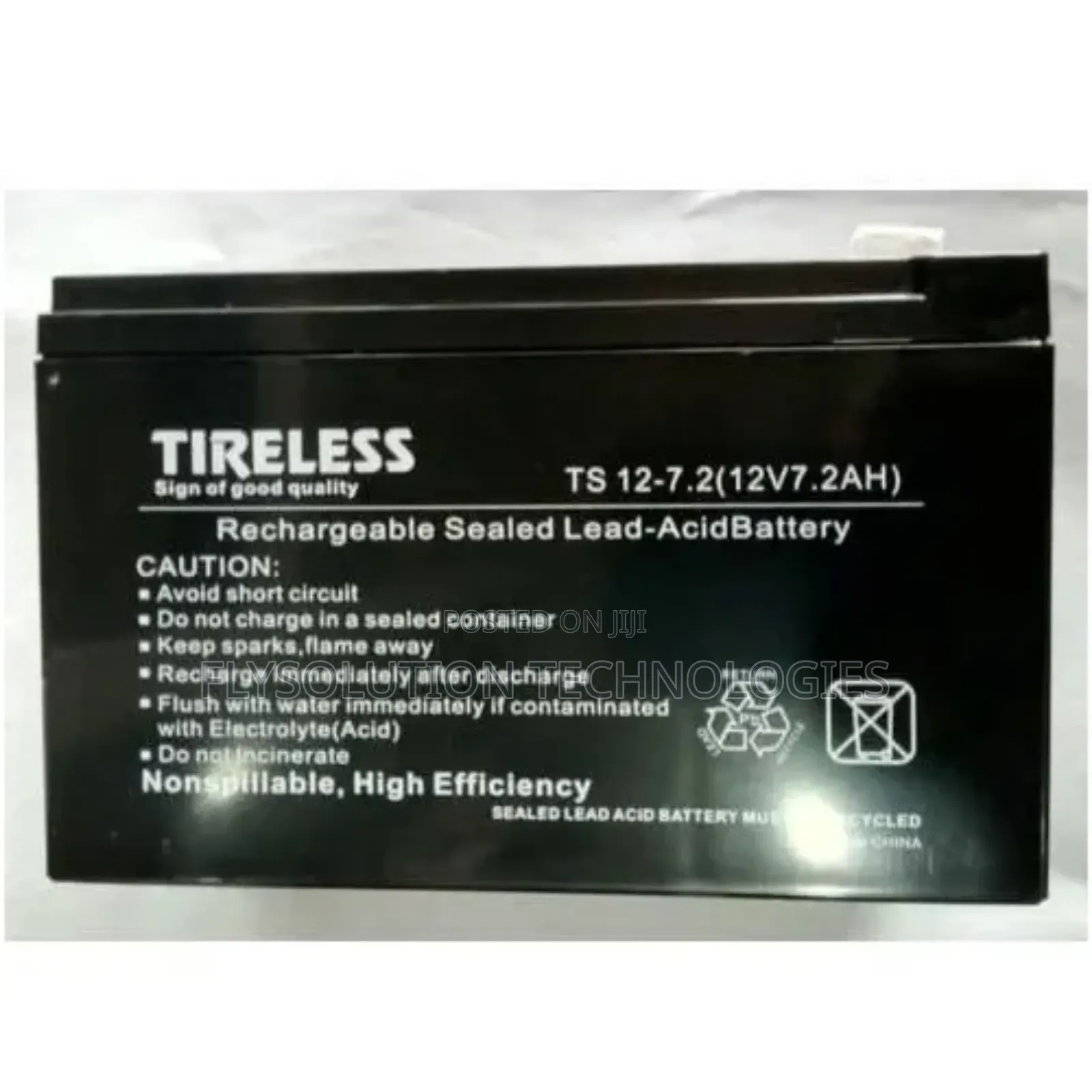 Tireless Rechargeable Ups Battery 12v7.2ahs