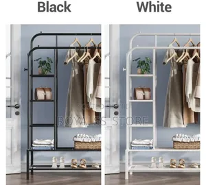 Double Pole Boutique Cloth Hanger Shoe Rack