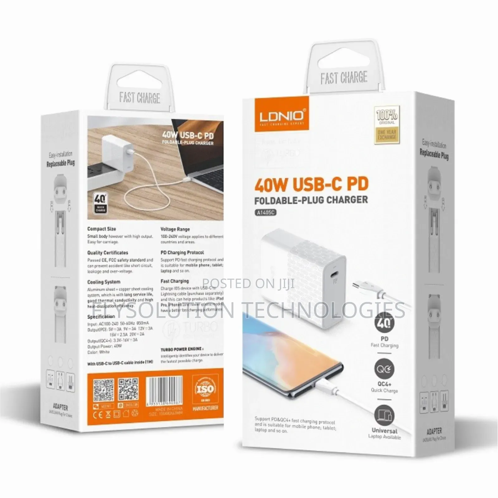 Ldnio A1405c 40w Usb-C Pd Foldable iPhone Charger
