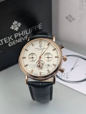 Photo - Chronograph Patek Philippe Black Leather Wristwatches