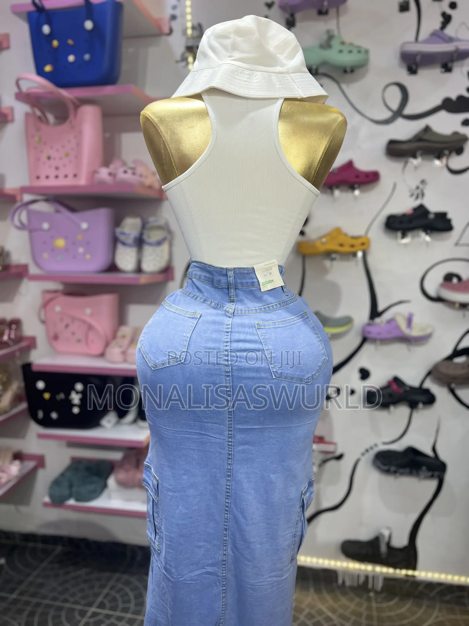 Denim Cargo Skirt