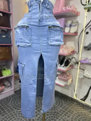 Denim Cargo Skirt