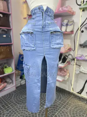 Denim Cargo Skirt