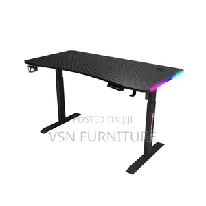 Electric Adjustable Desk With Led Lights 1.4 Meter