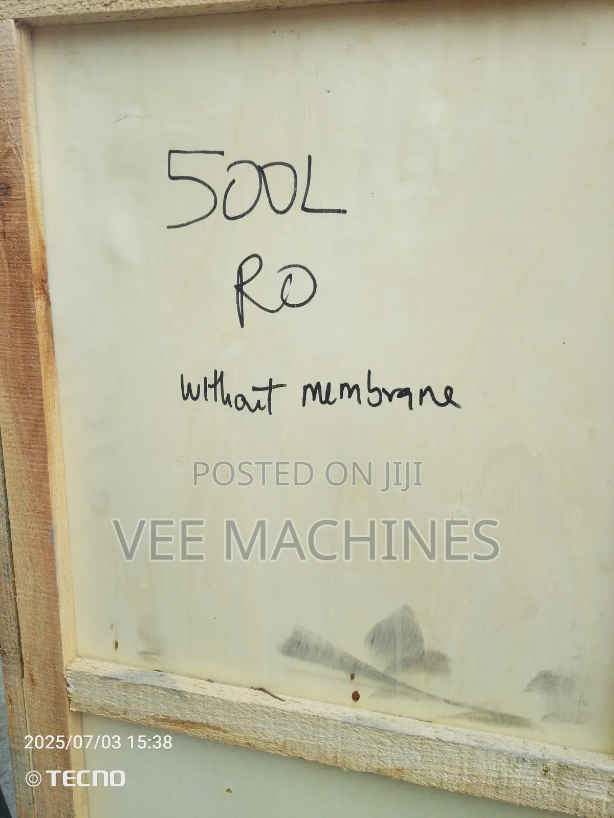 500 L Reverse Osmosis System Is