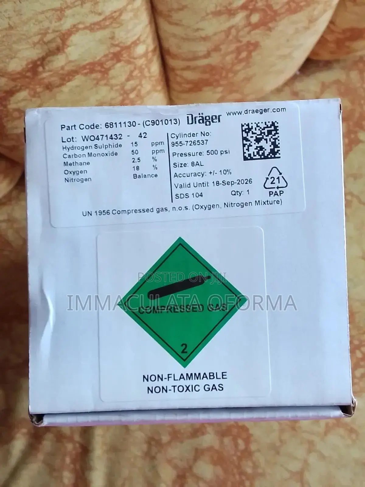 Dragger Calibration Gas Mixture