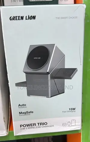 Green Lion Power Trio 3 In 1 Wireless 15w Fast Charger,