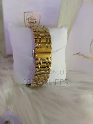 Water Resistant Poedagar Men's Gold Chain Wrist Watch
